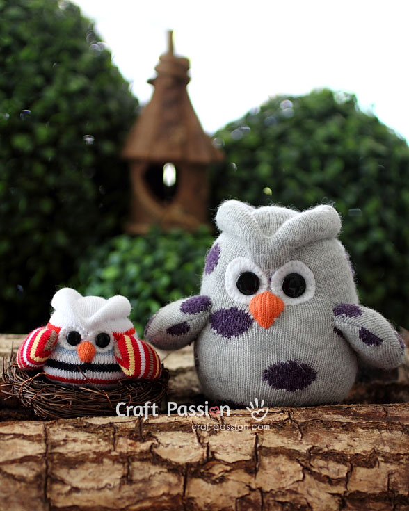 sock owl tutorial stuffed owl sewing pattern