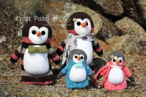 Free pattern & tutorial to sew a Pixie sock penguin stuffed animal. It's easy to sew with detailed instructions. Everyone will love your Pixie Penguin.