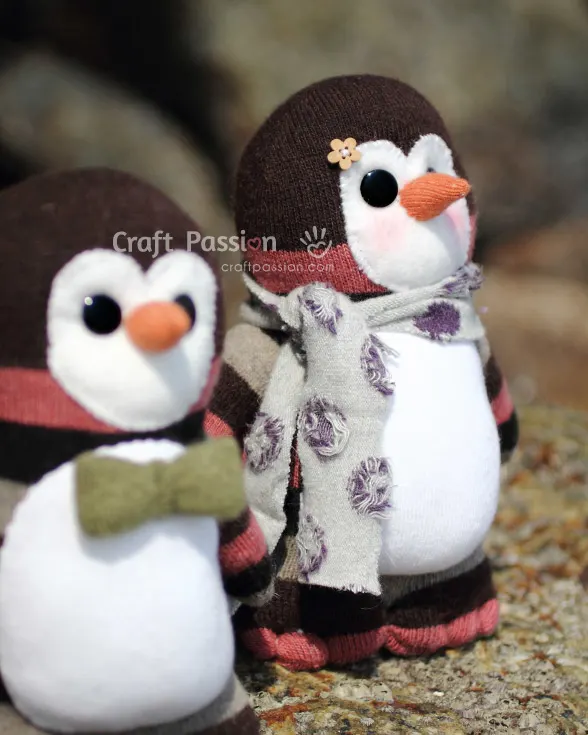 Free pattern & tutorial to sew a Pixie sock penguin stuffed animal. It's easy to sew with detailed instructions. Everyone will love your Pixie Penguin.