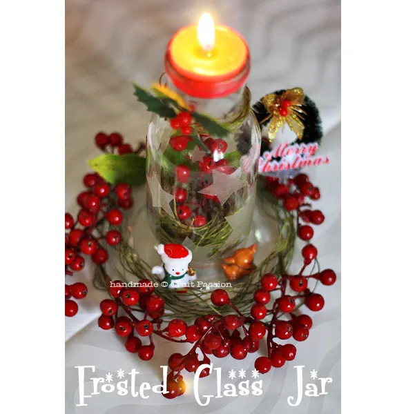 make frosted jar tealight stand