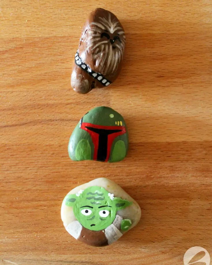 star wars rock painting idea