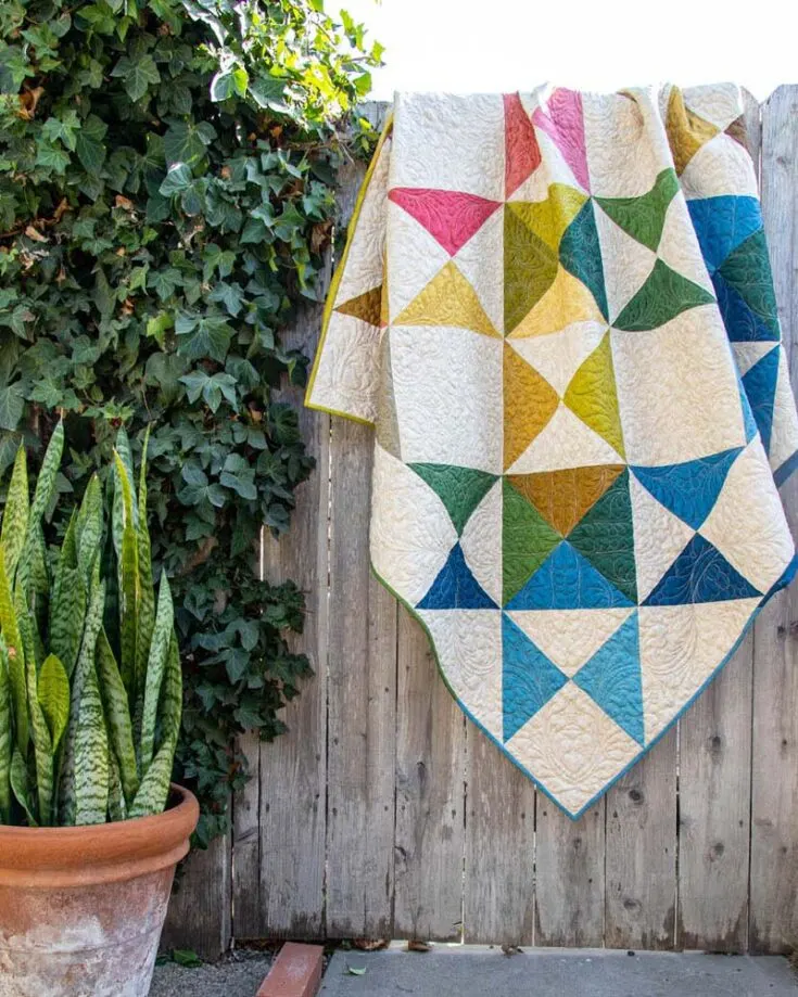 You can quilt it in rainbows, blues, or your desired color palette; the choice is yours! This stunning Stargazer quilt captures the wonders of a starry night and adds celestial beauty to your quilting endeavors. With clear, easy-to-follow instructions, this pattern invites beginners and experienced quilters to craft this sparkly masterpiece that&rsquo;s as delightful to make as it is to behold. The finished quilt size is 72&rdquo; x 72&rdquo;.