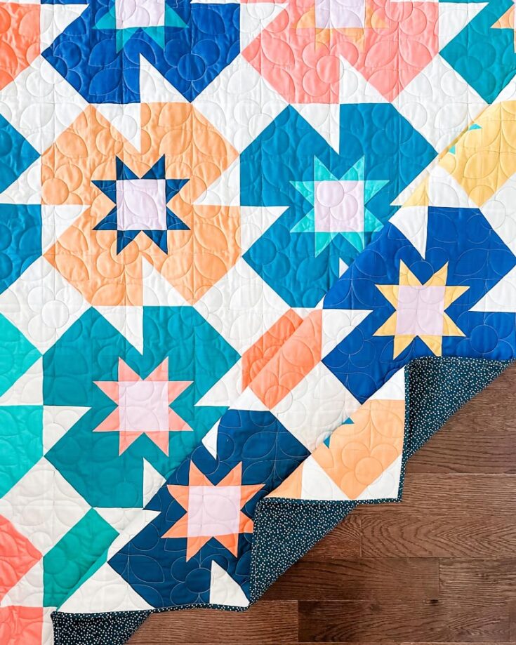 Though Summer has gracefully ended, that doesn&rsquo;t mean you can&rsquo;t quilt a summer-themed quilt! This lovely Summer Garden quilt is a little more pricy as this advanced beginner design features construction methods for fat quarters or half yards. So the options are endless, and they offer detailed instructions for making it in four sizes! Baby (48&rdquo; x 48&rdquo;) Lap (48&rdquo; x 64&rdquo;) Throw (64&rdquo; x 80&rdquo;) Bed (96&rdquo; x 112&rdquo;)
