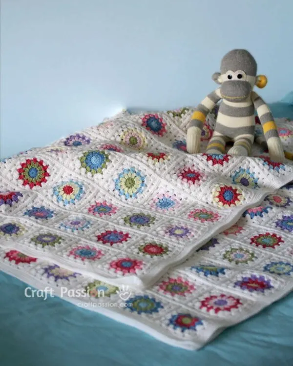 sunburst granny square crochet pattern