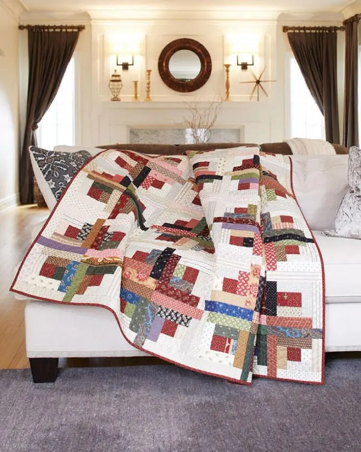 For only $7.99, you can grab your pattern, filled with instructions, to bask in the warmth of sunshine and shadows with this radiant log cabin quilt design! Isn&rsquo;t she a delight? Her elegant look will definitely be a showstopper to any room, and the quilt only uses 10&rdquo; pre-cut squares. The finished size is 64&rdquo; x 80&rdquo;.