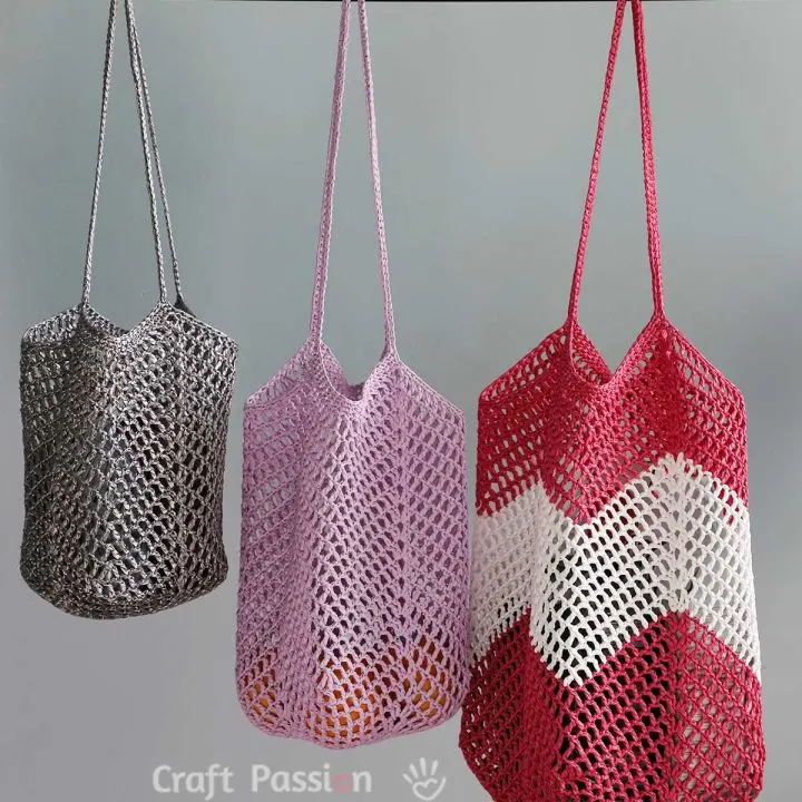 3 sizes crochet net bags