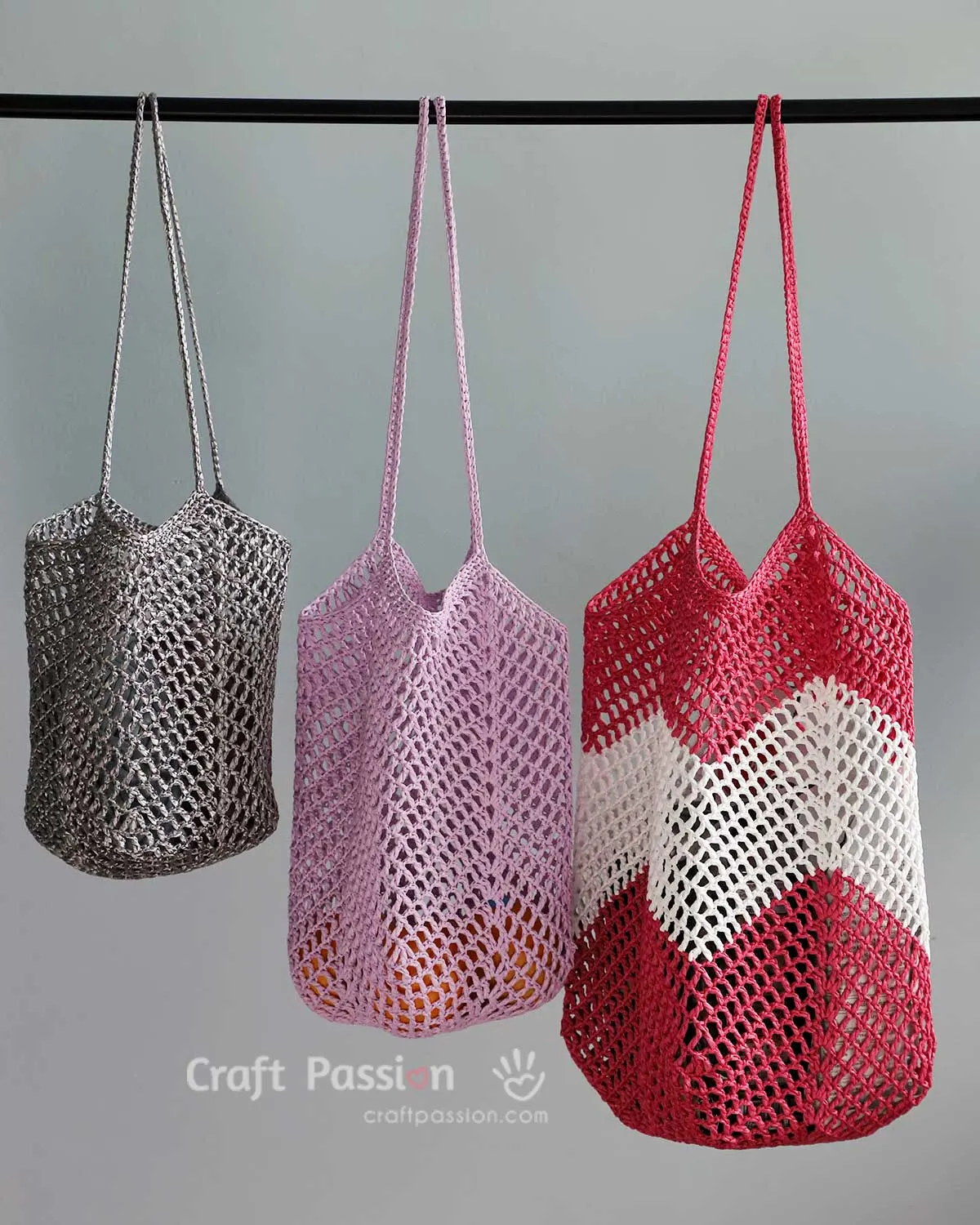 3 sizes crochet net bags