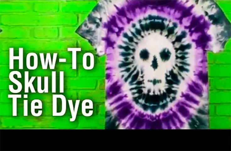 Learn how to tie dye this skull pattern in this video tutorial. Make it for fun to challenge yourself, or make it as an upcoming simple Halloween-themed top!