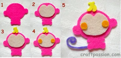 how to sew felt monkey