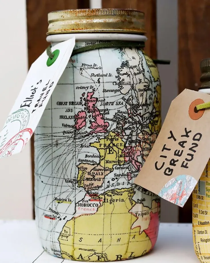 Store money or view the countries of the world, the choice is yours! This dual-function craft serves its purpose of being fashionable wherever you put it and storing money. Secure your money safely with this craft!