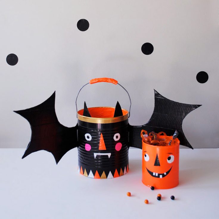 Make an easy and inexpensive DIY Trick-or-Treat candy bucket that your kids will love! You only need a tin can, cardboard wings, and duct tape to create a fun and festive Halloween bucket. It&rsquo;s a simple project perfect for getting your little ones excited about Halloween!