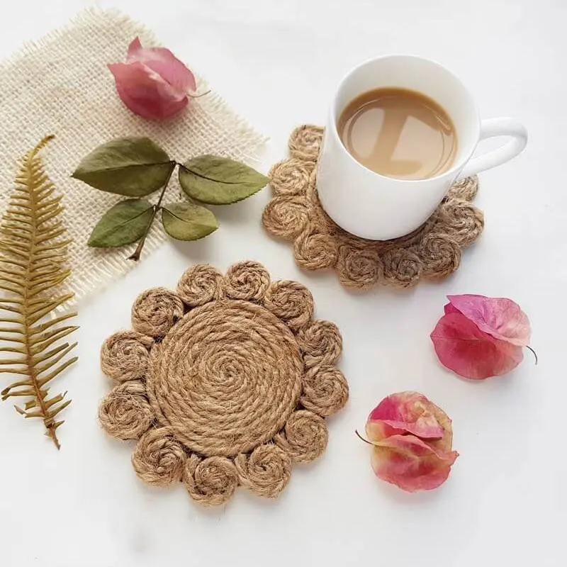 Bring a rustic charm to your home with these twine rope coasters. Their natural texture and earthy look make them a perfect addition to any decor. These DIY coasters are stylish and bring a cozy, inviting feel to any gathering!