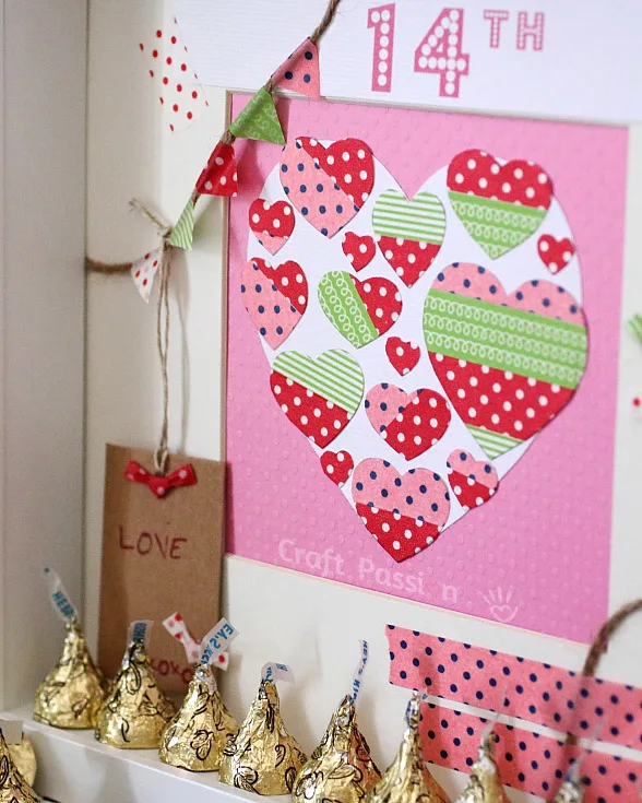 diy valentine scrapbook display