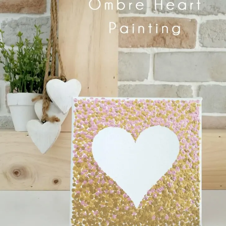 Need a last minute Valentine's Day craft to make? Paint a glamour pink and gold ombre heart painting in just 30 minutes. Click to read on.