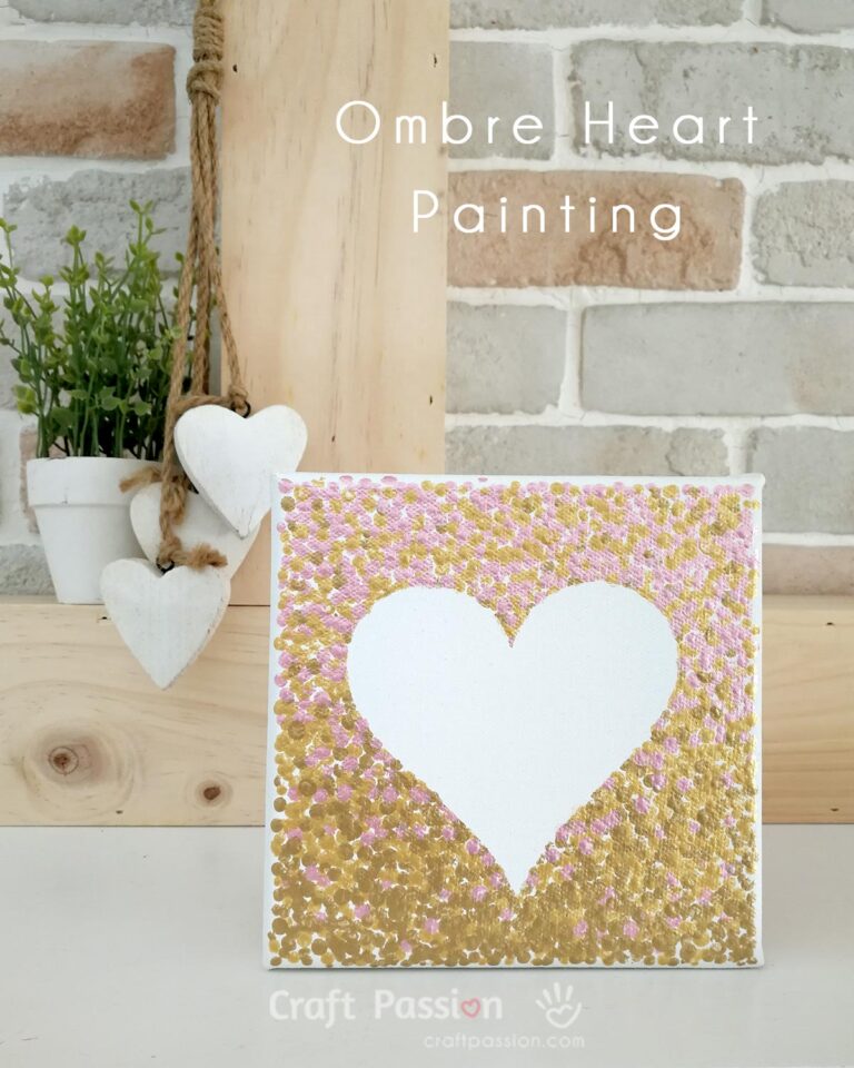 Need a last minute Valentine's Day craft to make? Paint a glamour pink and gold ombre heart painting in just 30 minutes. Click to read on.
