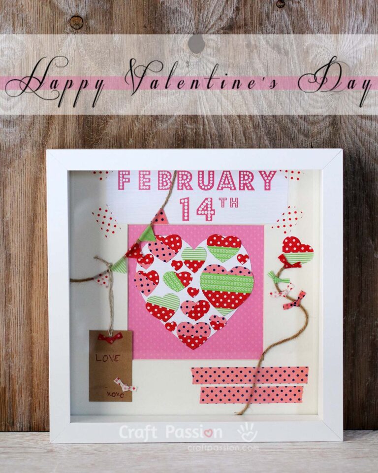Come with free template, just download it and print it on your plain card-stock and you are good to create a pretty pinkish Valentines Paper Hearts Display.