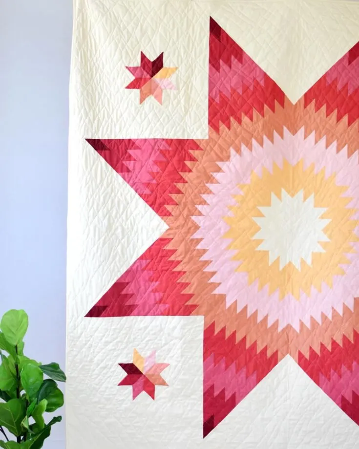 Don&rsquo;t you just love how vibrant this Vina Star quilt design is? It looks just as bright as the sun, radiating glam and elegance. This quilt project is fit for intermediate quilters looking for a challenge, and for $12.00, you can get your PDF guide to start on your quilting journey. The finished size is 83&rdquo; x 83&rdquo; or 92&rdquo; x 92&rdquo;.