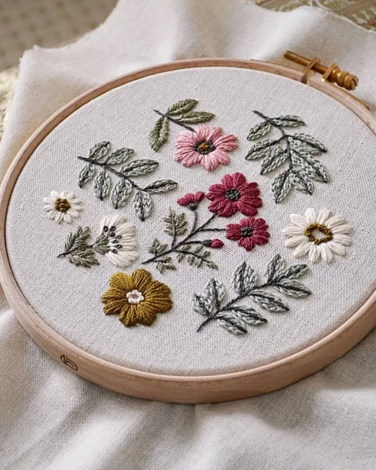 Have a look at this breathtaking vintage botany embroidery design. It looks so cool, and the patterns blend seamlessly into each other. Create this beauty with only a few tools and a couple of hours to spare.