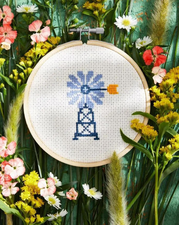 windmill free cross stitch pattern