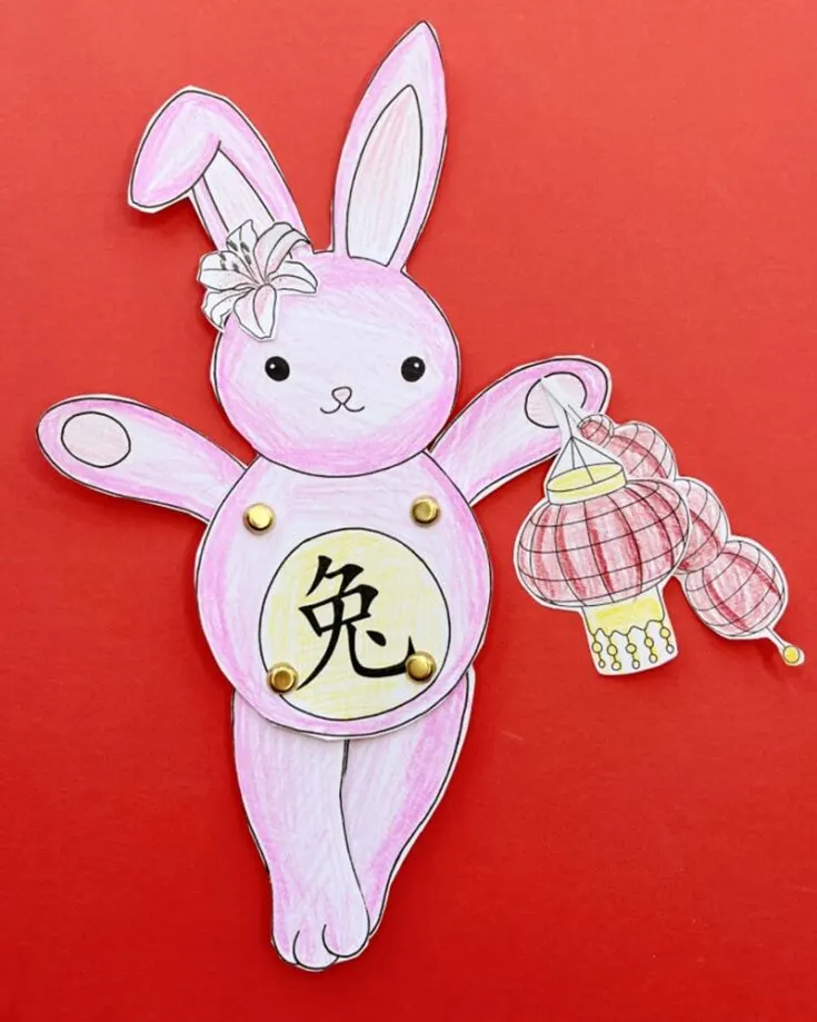 The Year of the Rabbit Paper Puppet is a fun, creative way to celebrate Chinese New Year! With movable parts and a colorful design, it&rsquo;s easy to make and can be adapted to other zodiac animals with simple tweaks. Perfect for all ages!